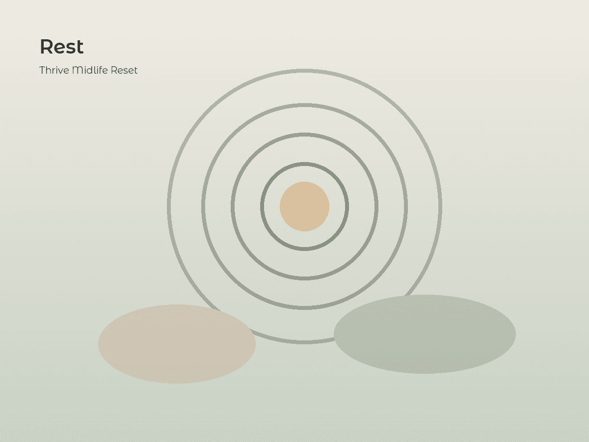 Illustrated soft concentric rings suggesting rest and recovery